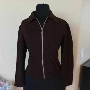 You Sport Brown Zip Front Jacket- Size XS